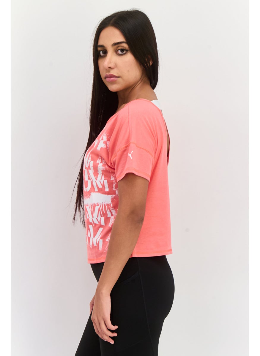 PUMA Women Sportswear Fit Short Sleeves Training T-Shirt, Pink  - Image 3