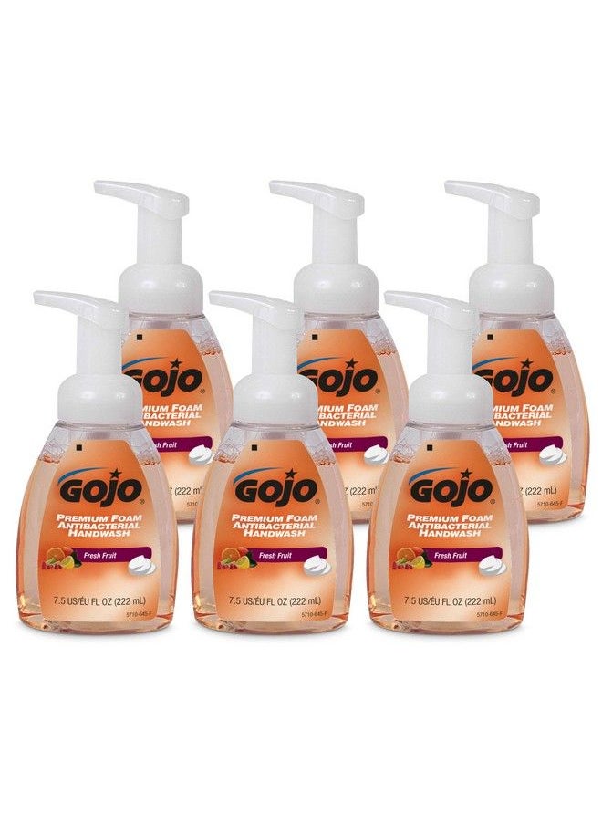 Gojo Premium Foam Antibacterial Handwash Fresh Fruit Scent 7.5 Fl Oz Hand Soap Pump Bottle (Pack Of 6) 571006 Translucent Apricot  - Image 2
