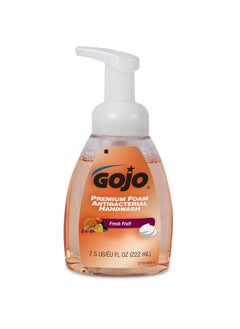 Gojo Premium Foam Antibacterial Handwash Fresh Fruit Scent 7.5 Fl Oz Hand Soap Pump Bottle (Pack Of 6) 571006 Translucent Apricot  - Image 3