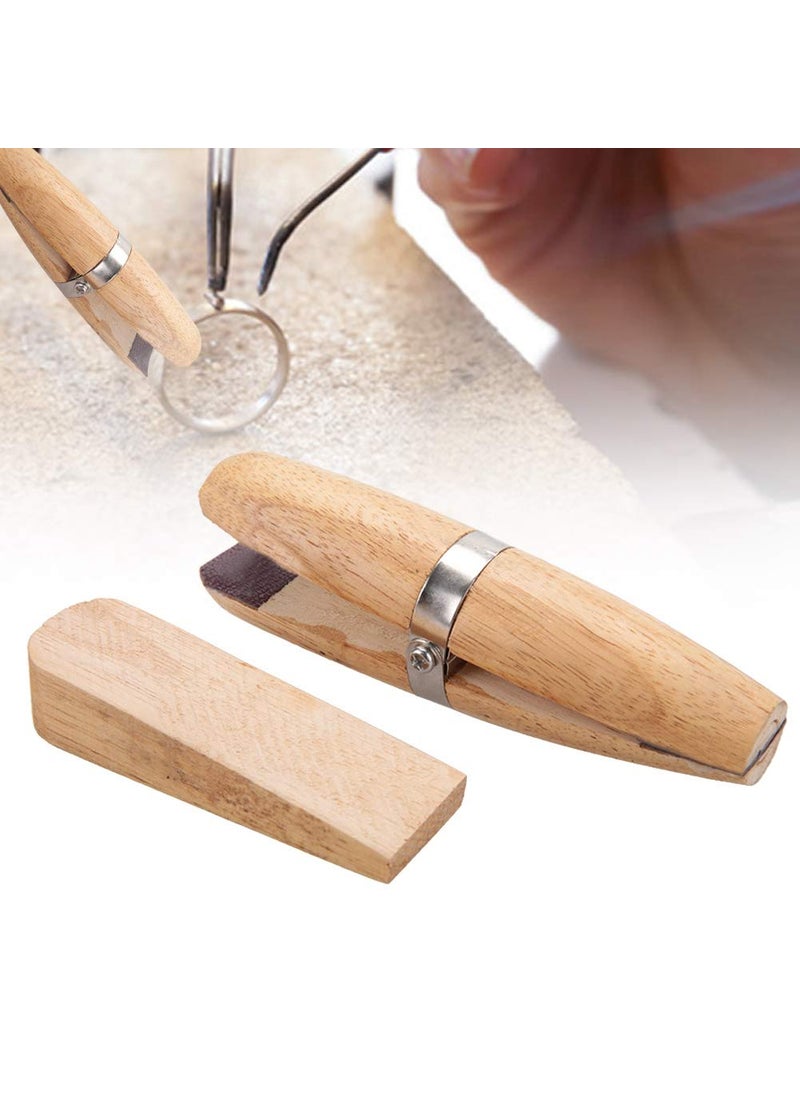 Semme Jewelry Clamp,Ring Clamp Wooden, Jewelers Holder Jewelry Making Benchwork Professional Hand Toolfor Polishing and Repairing Rings Vice With Wedge Lock  - Image 5