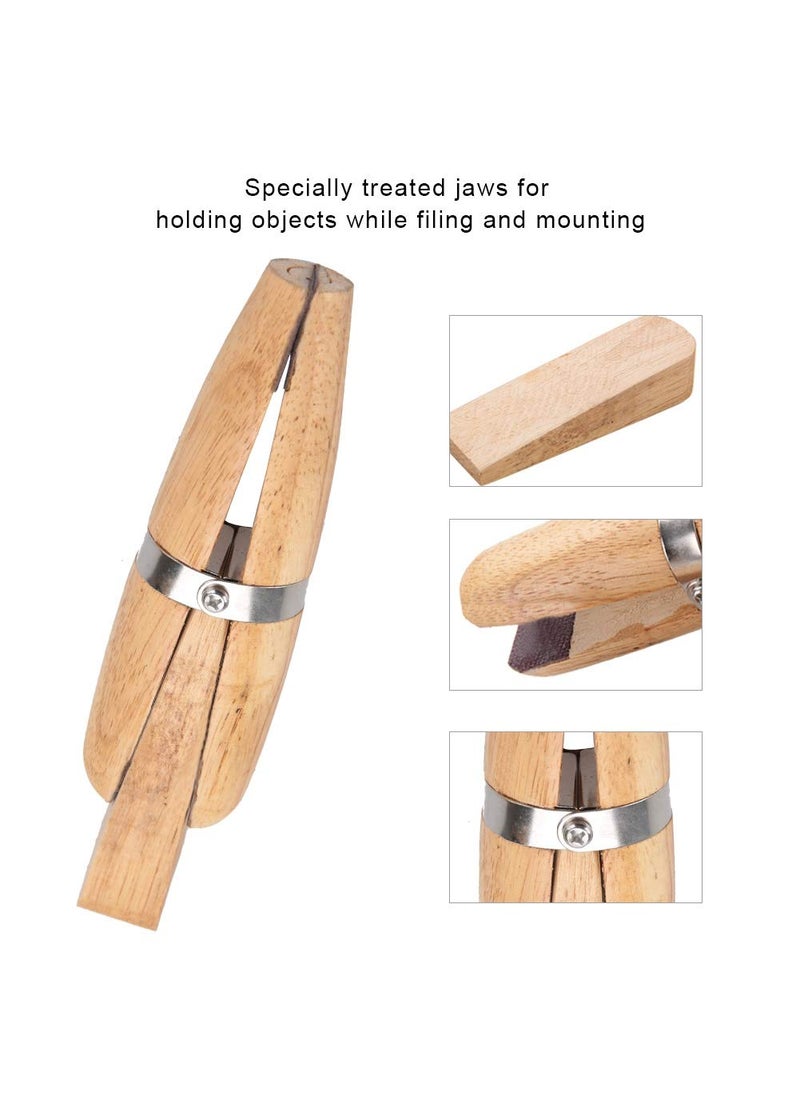 Semme Jewelry Clamp,Ring Clamp Wooden, Jewelers Holder Jewelry Making Benchwork Professional Hand Toolfor Polishing and Repairing Rings Vice With Wedge Lock  - Image 4