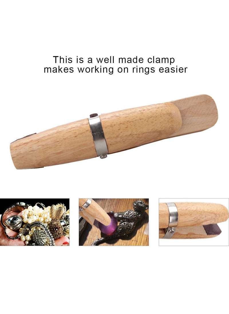 Semme Jewelry Clamp,Ring Clamp Wooden, Jewelers Holder Jewelry Making Benchwork Professional Hand Toolfor Polishing and Repairing Rings Vice With Wedge Lock  - Image 3