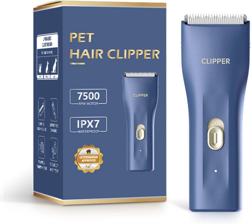 Grimgrow Dog Cat Home Hair Waterproof Clipper Portable Electric USB Rechargeable Pet Grooming Tools Low Noise Shaver Cordless Trimmer for Small and Large Pets - Image 1