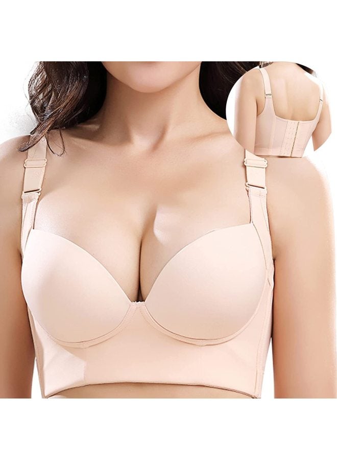 Large Size Traceless No Steel Ring Gathering Parammary Bra Anti-sagging Sports Beautiful Back Deep V Bra