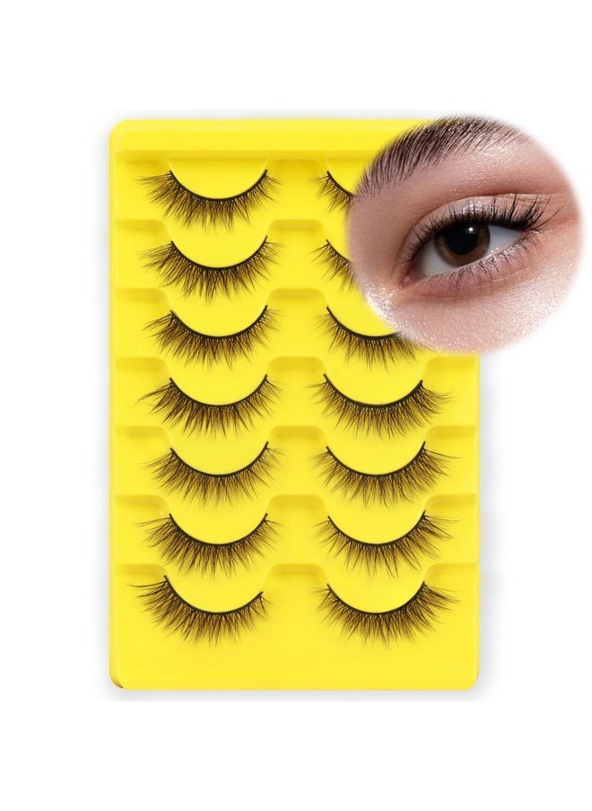 Ahrikiss Ahrikiss False Eyelashes Wispy Natural Lashes 10mm Soft Handmade Faux Mink Lashes Fluffy Eye Lashes Pack|M28  - Image 1