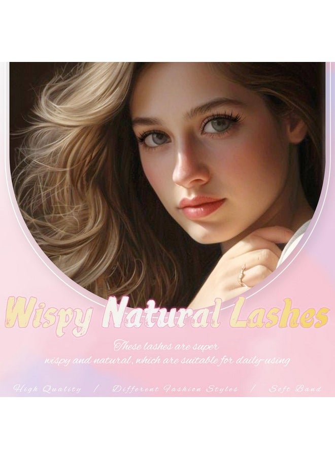 Ahrikiss Ahrikiss False Eyelashes Wispy Natural Lashes 10mm Soft Handmade Faux Mink Lashes Fluffy Eye Lashes Pack|M28  - Image 2