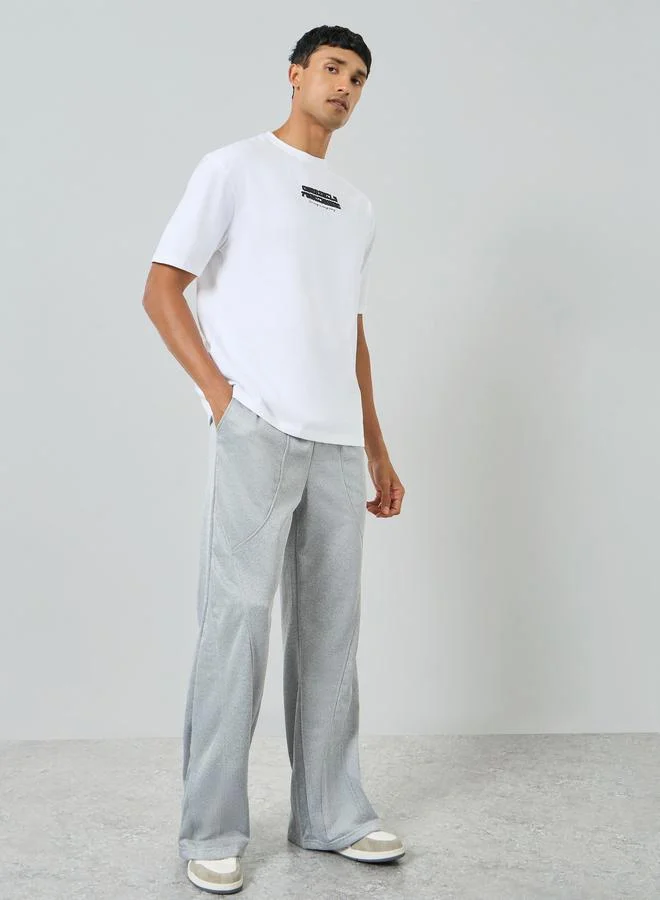 Styli Men Cotton Crew Neck Relaxed Fit T-Shirt