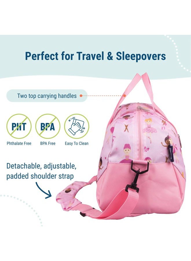Wildkin Kids Overnighter Duffel Bag – Carry-On Size, Ideal for School & Sleepovers, Ballerina - Image 4