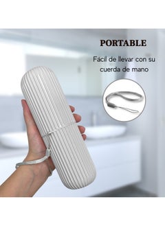 BONITO 3PCS Portable Travel Toothbrush Case, Toothbrush and Toothpaste Cup Holder for Storage Toothbrushes and Toothpaste, Toothpaste Storage for Business Trips Camping Hiking (Pink+grey+blue)  - Image 3