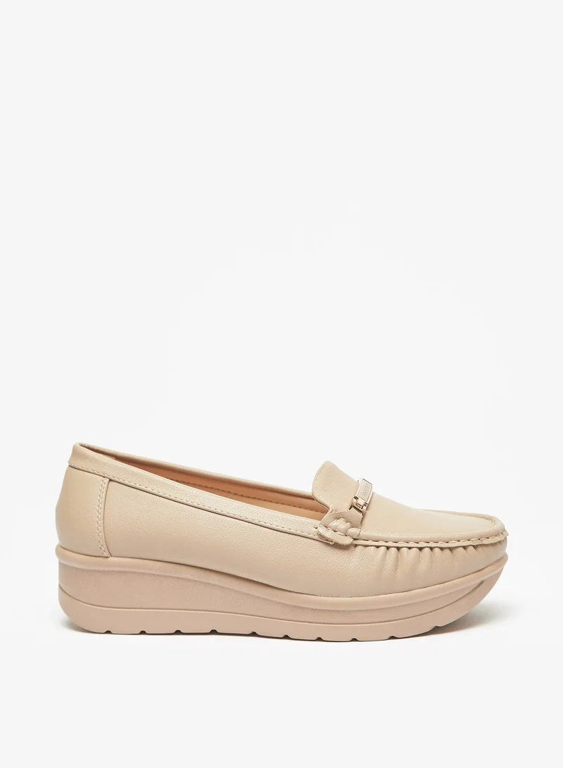 فلورا بيلا من شو إكسبرس Womens Flora Bella Logo Detail Flatform Heeled Loafers