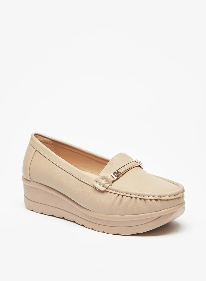 فلورا بيلا من شو إكسبرس Womens Flora Bella Logo Detail Flatform Heeled Loafers