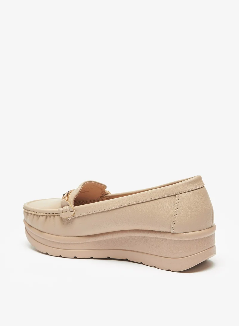 فلورا بيلا من شو إكسبرس Womens Flora Bella Logo Detail Flatform Heeled Loafers