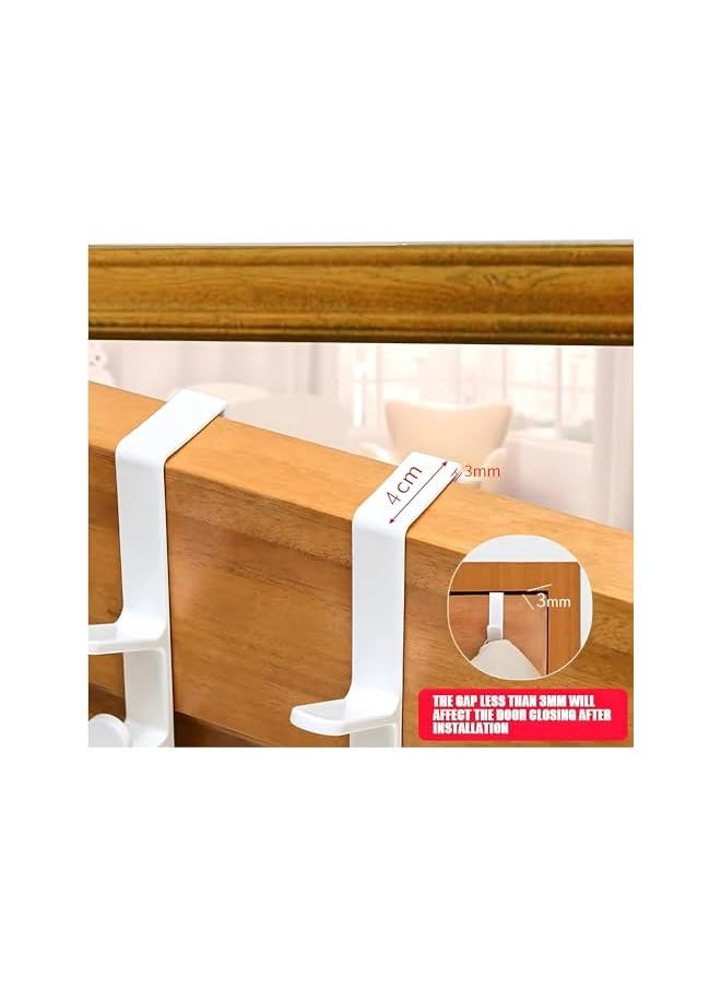 PROMASS promass Over the Door Hooks, 4 Pack 5 Layers Nail Free Hanger Over the Door Towel Rack, Heavy Duty Storage Wall Hooks, Over Door Organizer for Hanging Wreath, Robe, Towel, Purse, Coat, Hat (White)  - Image 4
