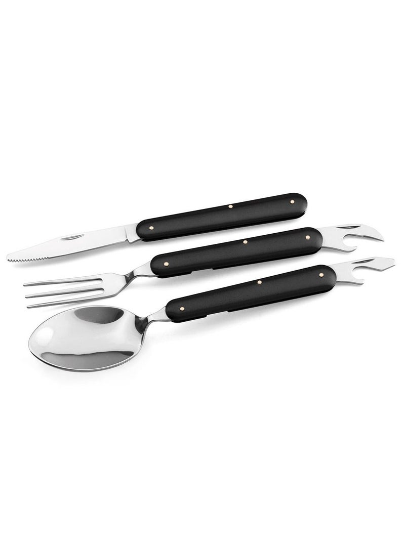 giftex Camping cutlery set with 3 foldable pieces - Image 1