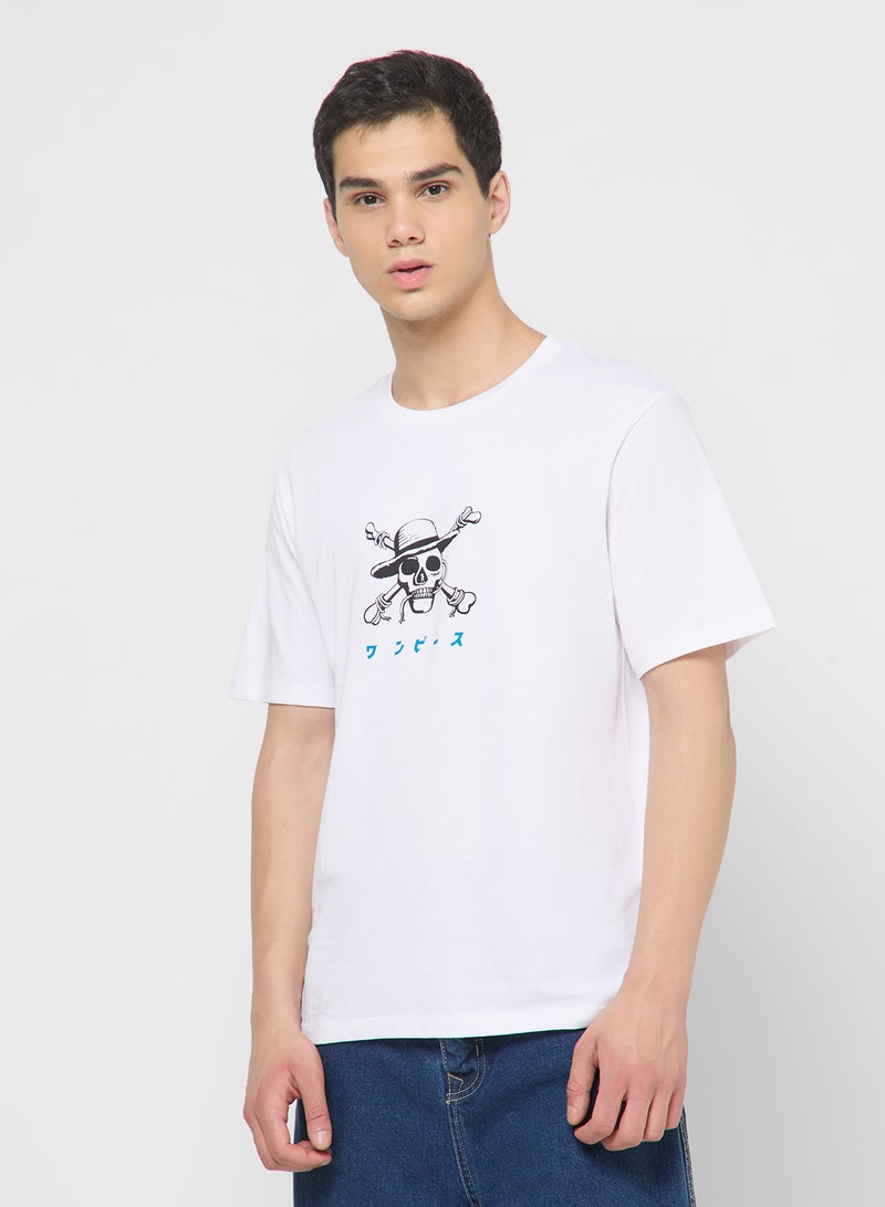 جاك اند جونز تيشيرت بياقة دائرية بطبعة ون بيس - Image 2