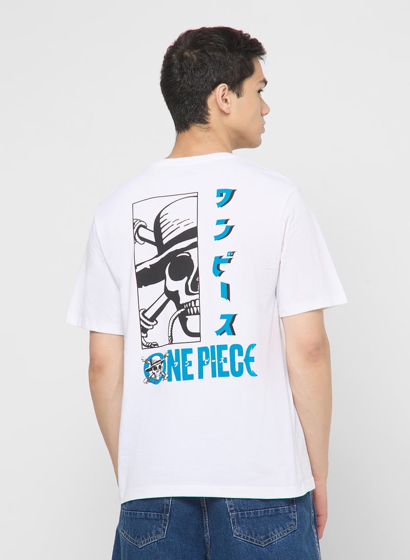 جاك اند جونز تيشيرت بياقة دائرية بطبعة ون بيس - Image 1