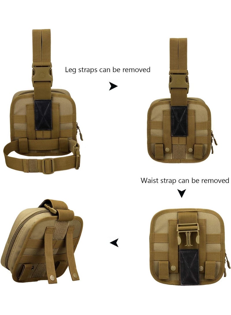 Soofam Tactical first aid leg bag, waist bag, thigh and hip waist bag, tools and equipment suitable for paintball, air gun, motorcycle riding - black - Image 4