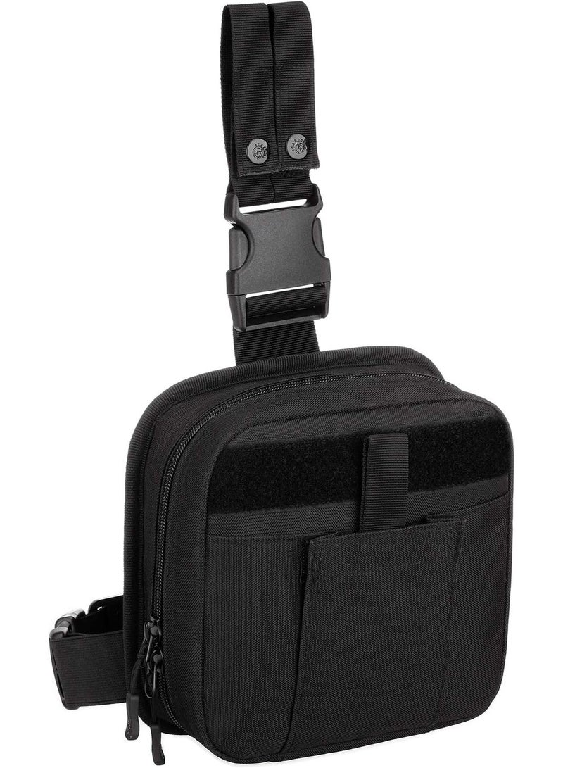 Soofam Tactical first aid leg bag, waist bag, thigh and hip waist bag, tools and equipment suitable for paintball, air gun, motorcycle riding - black - Image 1