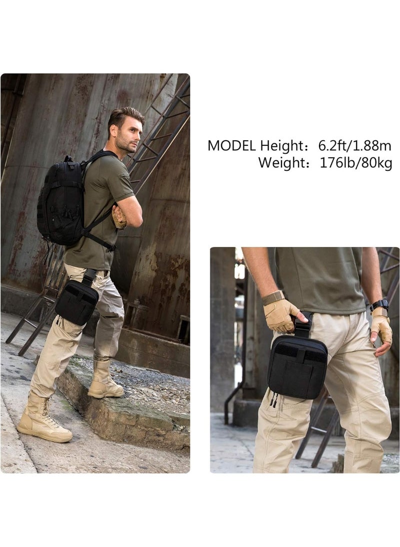 Soofam Tactical first aid leg bag, waist bag, thigh and hip waist bag, tools and equipment suitable for paintball, air gun, motorcycle riding - black - Image 2