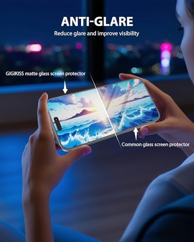 GIGIKISS GIGKISS 2 Pack for iPhone 17 Matte Screen Protector 6.3 inch, Anti-Fingerprint Anti-Glare Screen Protector Tempered Glass Easy Installation - Image 4