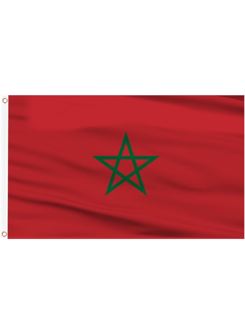 Morocco Flag 3×5 Ft – Polyester Banner with Grommets for Outdoor & FIFA World Cup 2026 Decor ⚽🇲🇦 - Image 1
