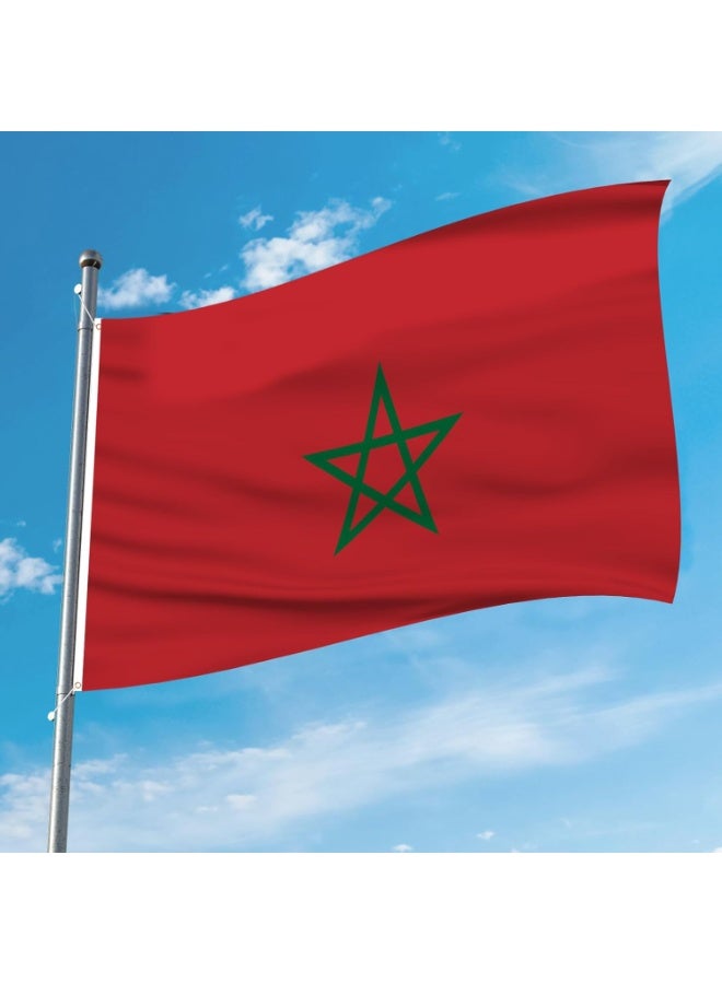 Morocco Flag 3×5 Ft – Polyester Banner with Grommets for Outdoor & FIFA World Cup 2026 Decor ⚽🇲🇦 - Image 5