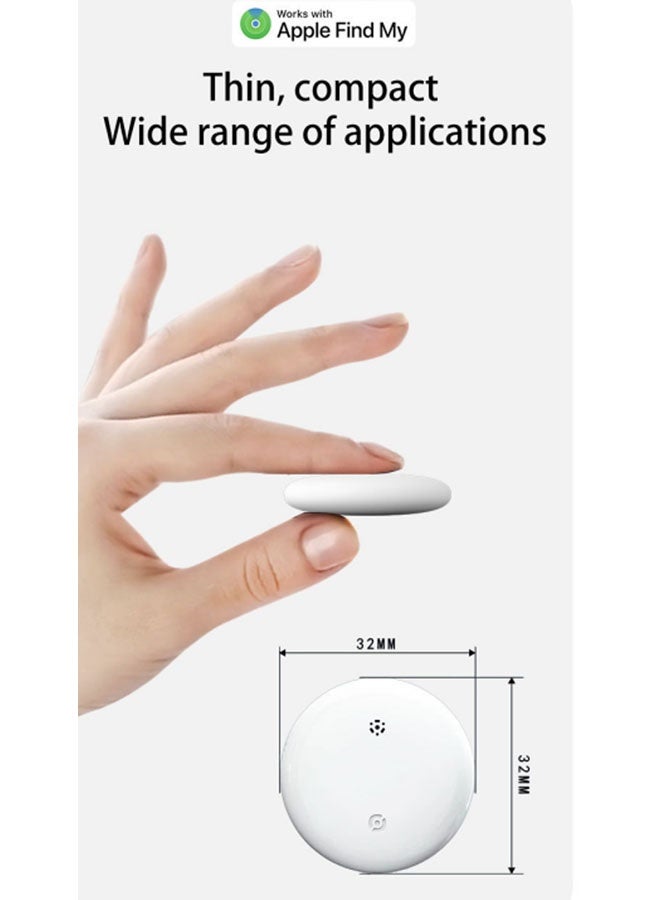 Neutral Smart Tracker Item Finder for Apple Find My (iOS Compatible), Ultra Compact Key Finder Item Locator for Luggage, Wallet, Bike, etc., IPX6 Waterproof Airtag (White Finder + White Case)  - Image 2
