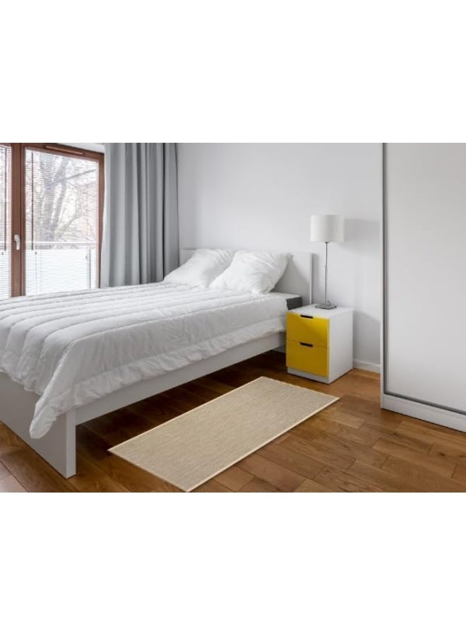 MOMENT لحظة 2 قطع سجادات ومشايات مطبخ قابلة للغسل غير قابلة للانزلاق مصنوعة من المطاط الطبيعي لمجموعة سجادات المطبخ أمام الحوض، الممر، غرفة الغسيل 44سم*75سم+44سم*120سم - Image 2