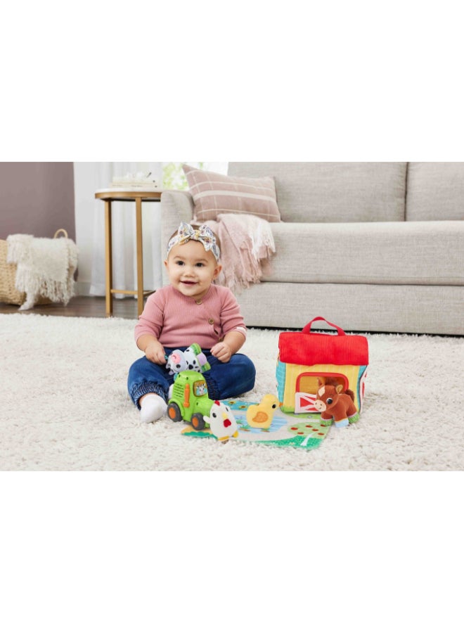vtech Farmyard Animals Soft Play Set – Interactive Baby Toy with Plush Farm Animals, Tractor & Play Mat | Teaches Animal Sounds, Music & Imaginative Play | Portable Barn Storage - Image 3