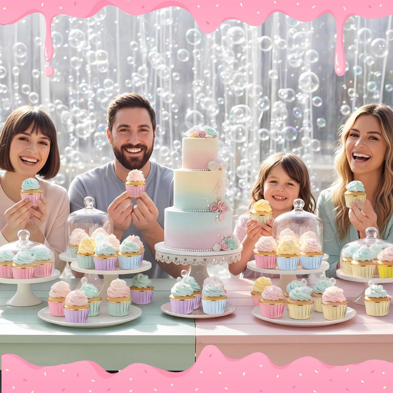 Geiserailie 100 Pcs Valentine's Pastel Color Cupcake Liners Pastel Cupcake Foil Wrappers Snack Bowls for Parties Wedding Bridal Shower Birthday Supplies - Image 5