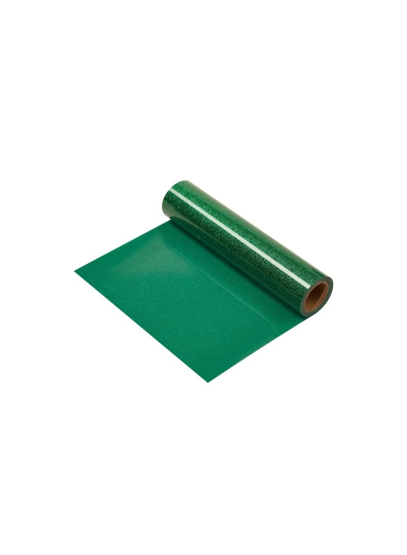 Kalon KALON® 3 Meter GREEN Glitter Heat Transfer Vinyl Roll 12'' x 10ft 3 Meter for T-Shirts, Bags,fabric.Craft Hats & Shoes – Premium Best heat transfer vinyl for t-shirts HTV vinyl for heat press machine - Image 2