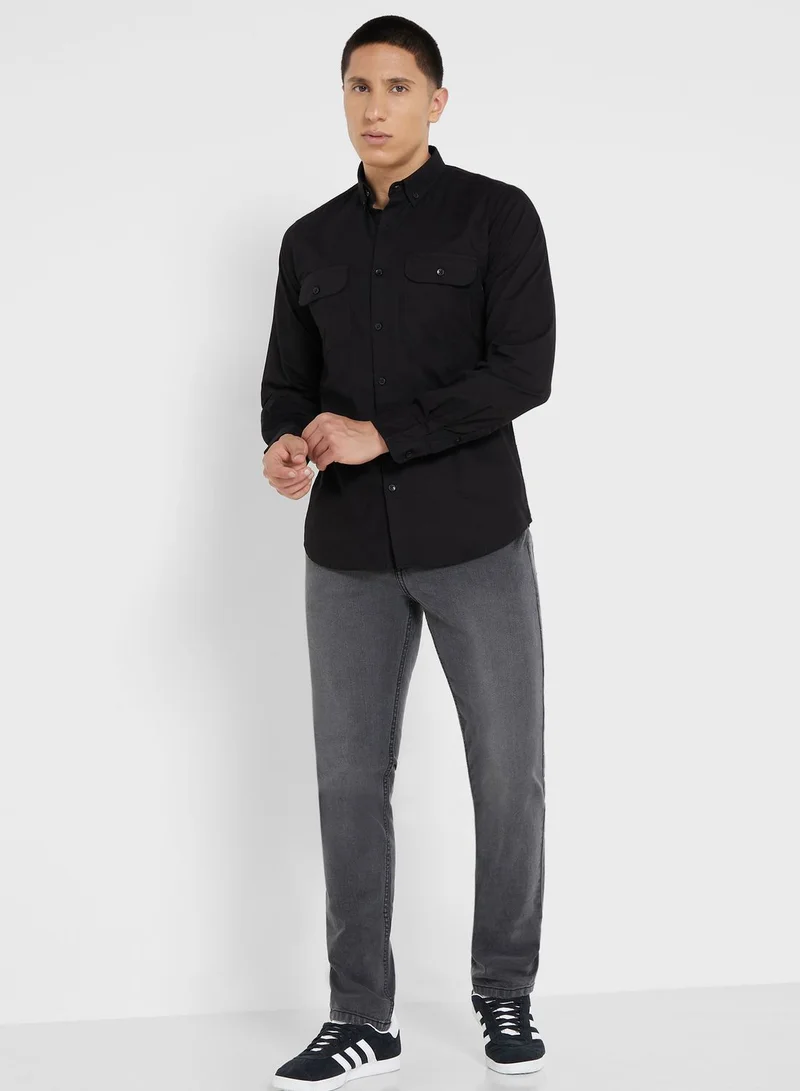 Seventy Five Pure Cotton Casual Double Pocket Shirt