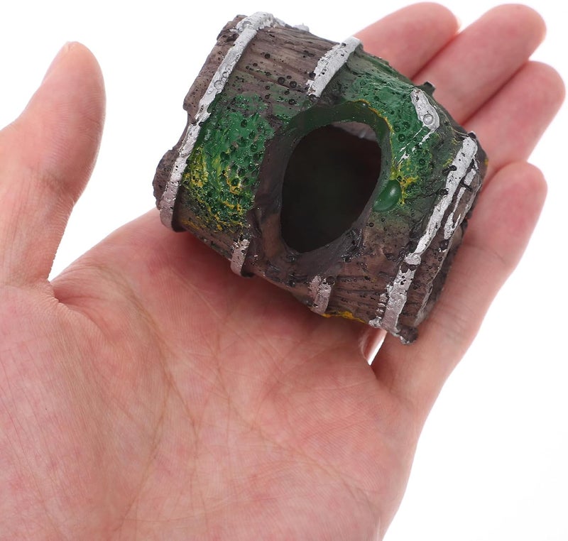 Beavorty Aquarium Shrimp Broken Barrel Shelter Fish Breeding Cave Abs Small Reptile Hideout Tank Decoration for Fish and Gecko Habitat - Image 3