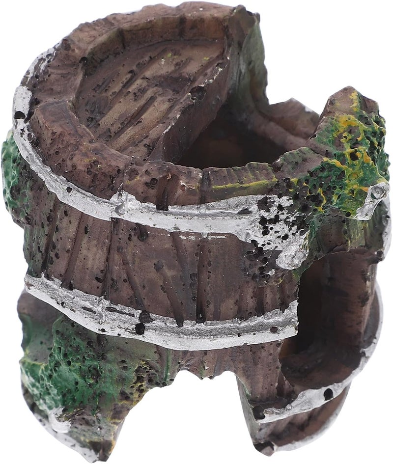 Beavorty Aquarium Shrimp Broken Barrel Shelter Fish Breeding Cave Abs Small Reptile Hideout Tank Decoration for Fish and Gecko Habitat - Image 1