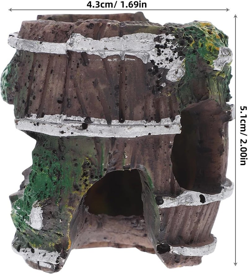 Beavorty Aquarium Shrimp Broken Barrel Shelter Fish Breeding Cave Abs Small Reptile Hideout Tank Decoration for Fish and Gecko Habitat - Image 2