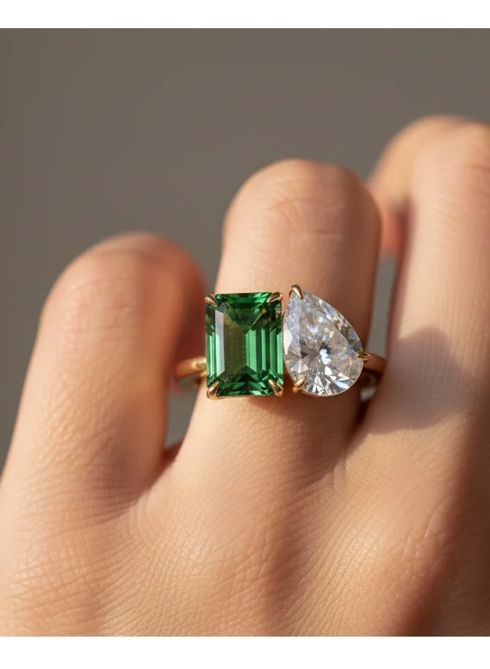 Liu Jo Liu Jo Dereh Gold Ring with Green Stone - LJ2554