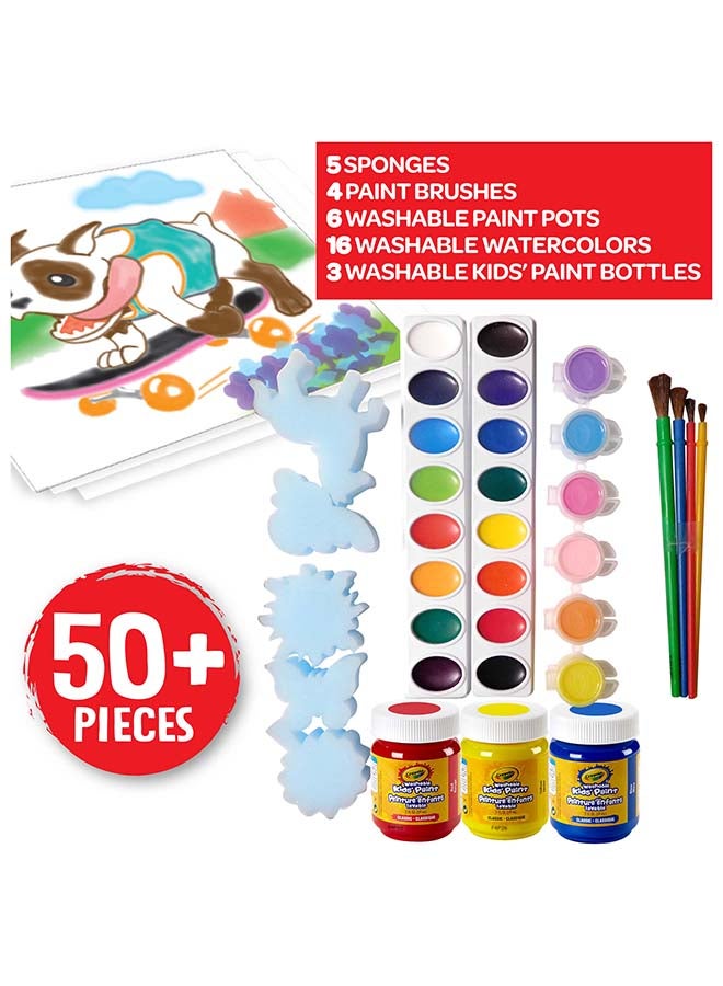 Crayola طقم طلاء، فرشاة وإسفنجة - Image 2