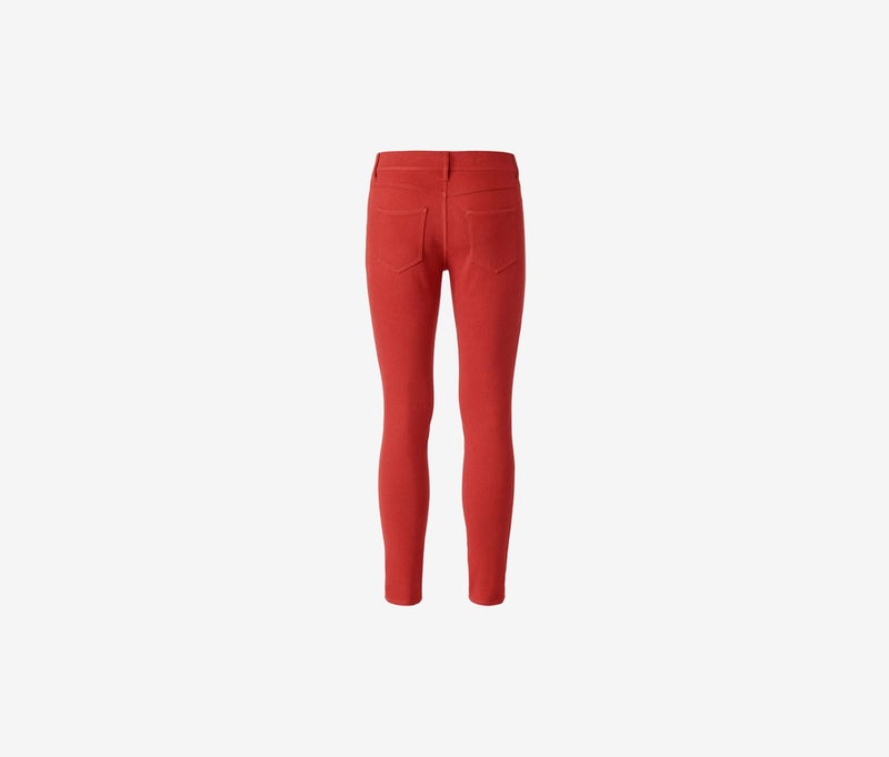 Tchibo Women Slim Fit Plain Skinny Pants, Rust - Image 5