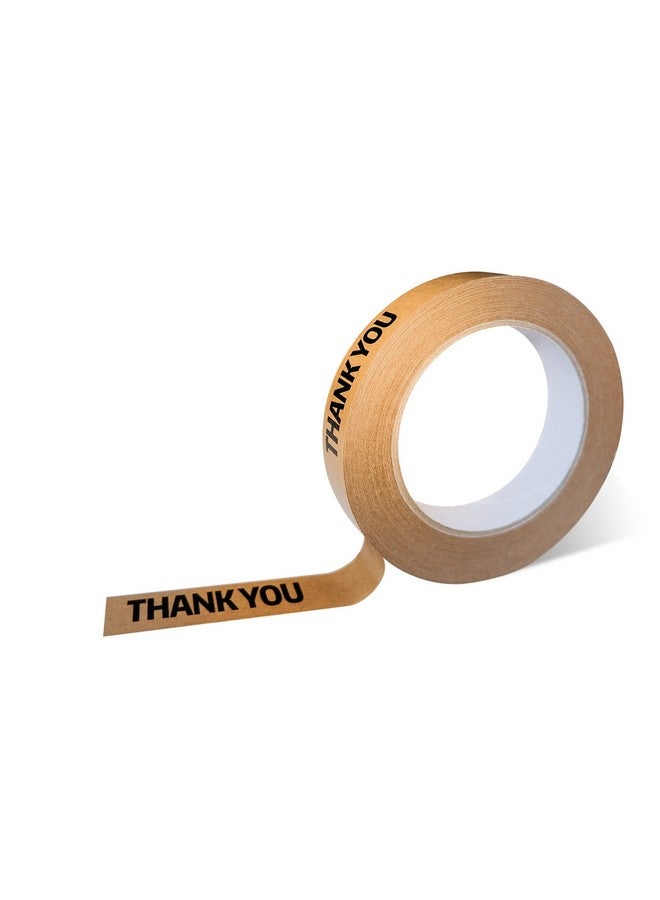 Arvakr Thank You Tape Designer Brown Sealing Tape For Small Business Stick Shopping Bag Or Box Of Bakes Coffees Gifts Newspapers Flower Arrangements And Takeout Thank You  - Image 1