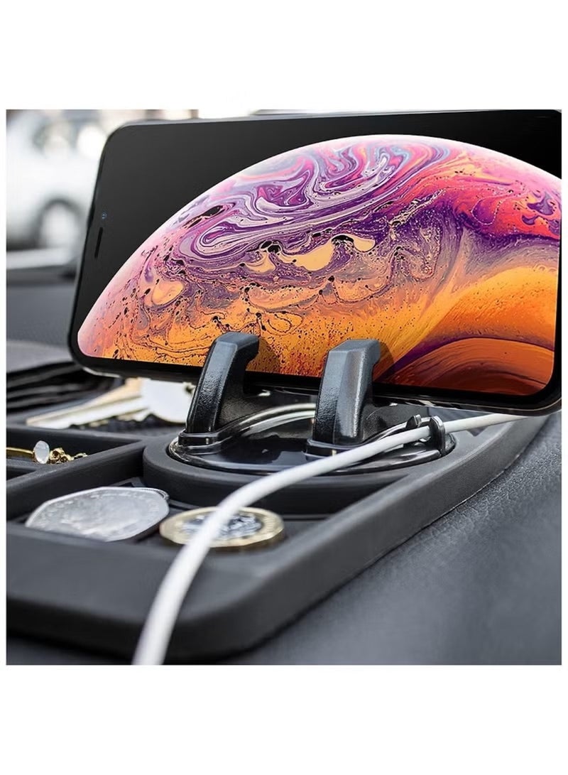 Huitich Silicone Anti-Skid Mat for Car Dashboard – Black Leopard Pattern - Image 3
