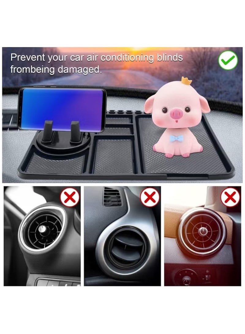 Huitich Silicone Anti-Skid Mat for Car Dashboard – Black Leopard Pattern - Image 2