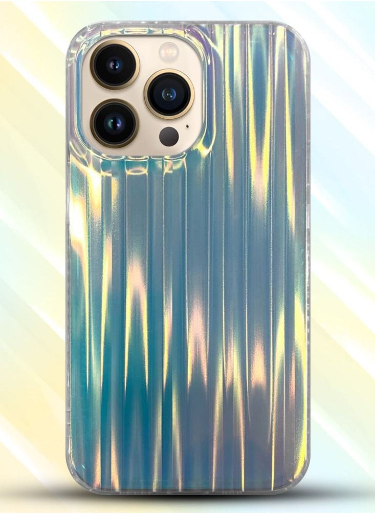 JOWAY - iphone 14 Pro Case Holographic Abstract Art Case Cover Gradient Rainbow Color Effect Aesthetic Hologram Stripe Pattern Back Cover - Image 1