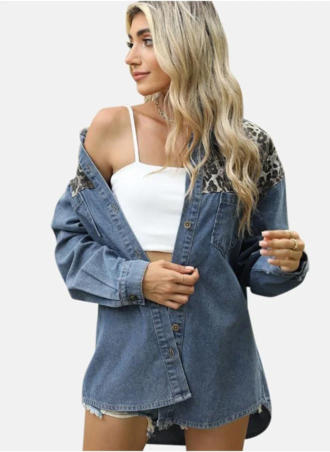 يونيكي Blue Collared Long Sleeve Shirt