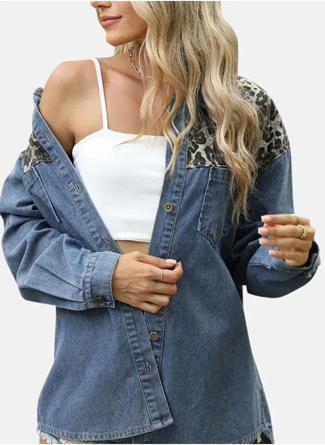 يونيكي Blue Collared Long Sleeve Shirt