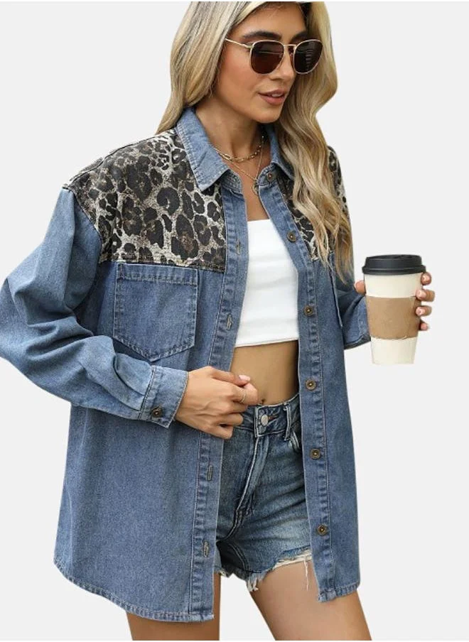 يونيكي Blue Collared Long Sleeve Shirt