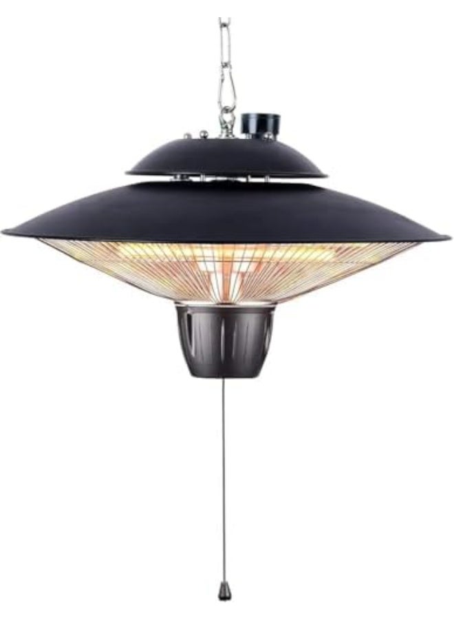 Hanging Patio Heater, Ceiling Mounted Electric Infrared Heater, Super Quiet & IP55 Waterproof, Instant Warm Outdoor Heater for Outdoor/Indoor Use (Black) - Image 1