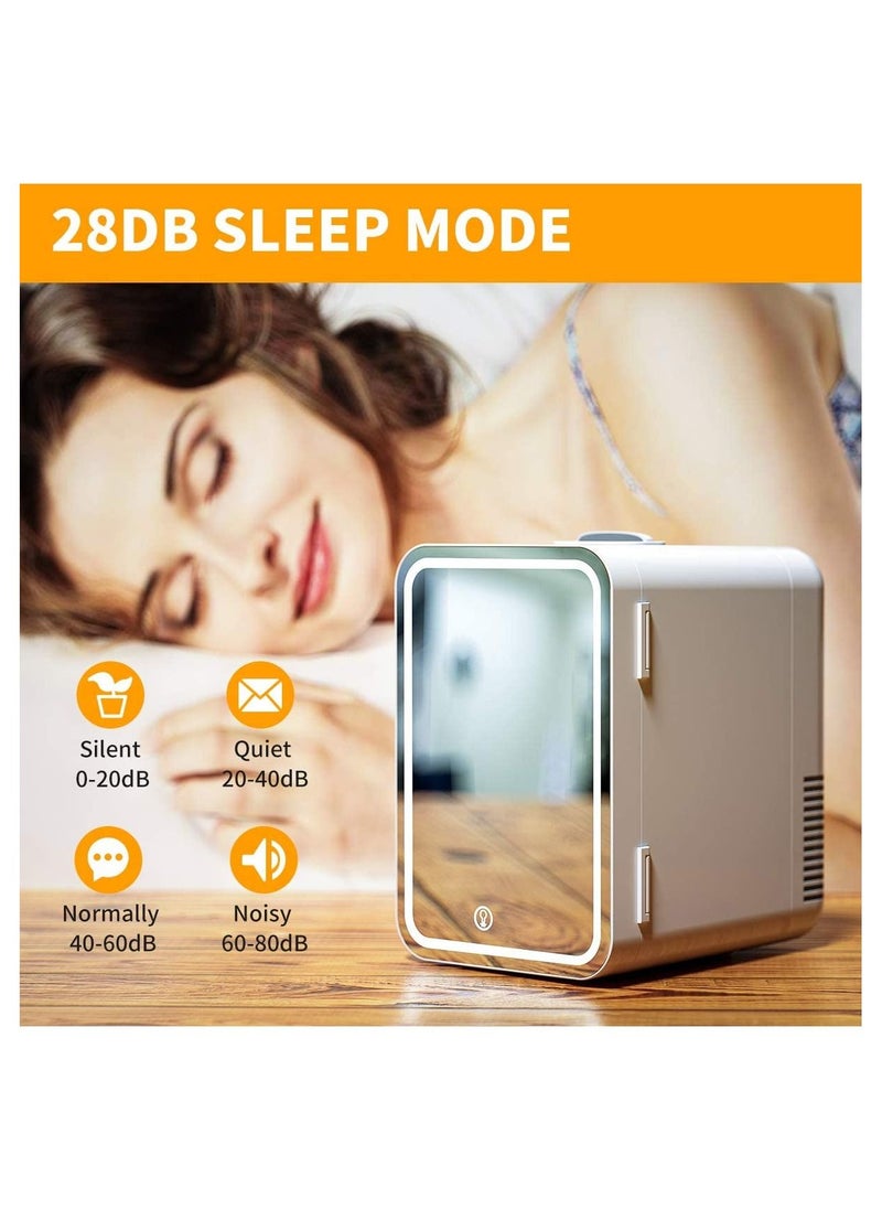Cool Baby COOLBABY 8L Mini Makeup Fridge with LED Light Mirror Portable Skincare Preservation Beauty Refrigerator for Car Home Use  - Image 2