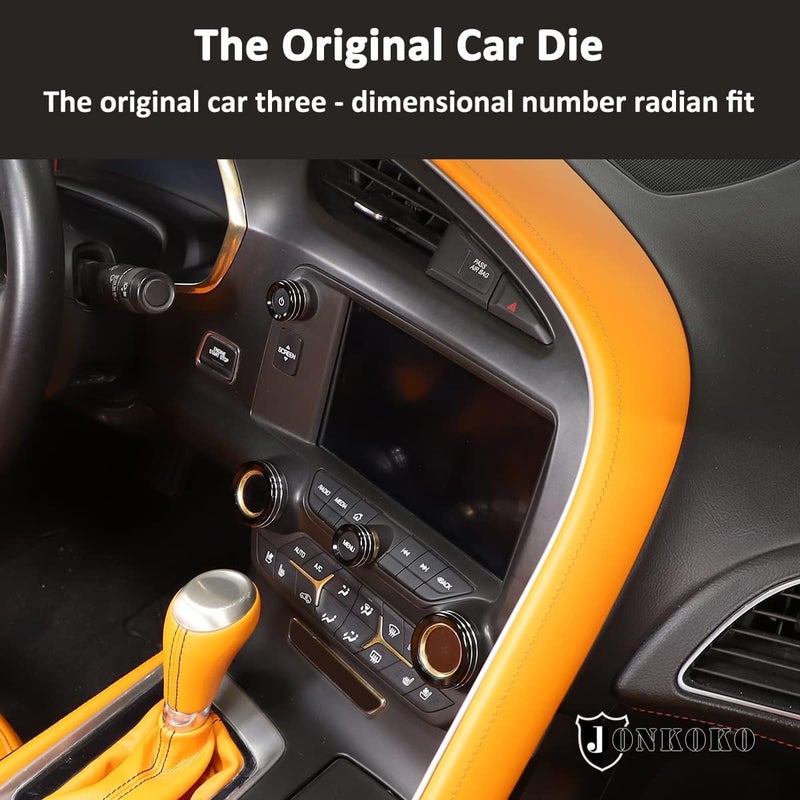 JONKOKO Aluminum Alloy for Chevrolet Corvette C7 2014-2019 Car Air Conditioner Volume Knob Cover Trim Car Accessories (Black) - Image 3