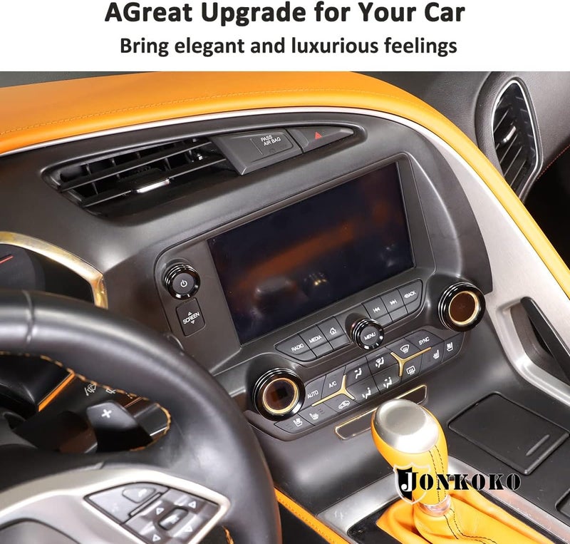 JONKOKO Aluminum Alloy for Chevrolet Corvette C7 2014-2019 Car Air Conditioner Volume Knob Cover Trim Car Accessories (Black) - Image 5