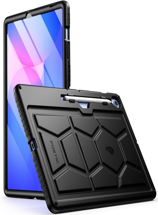 بويتيك جراب Poetic TurtleSkin لجهاز سامسونج جالاكسي تاب S10 FE Plus (إصدار 2025) مقاس 13.1 بوصة، مزود بحامل قلم S Pen، غطاء سيليكون واقٍ شديد التحمل ومقاوم للصدمات وآمن للأطفال، أسود - Image 1